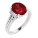 14K White Lab-Grown Ruby & .04 CTW Natural Diamond Ring