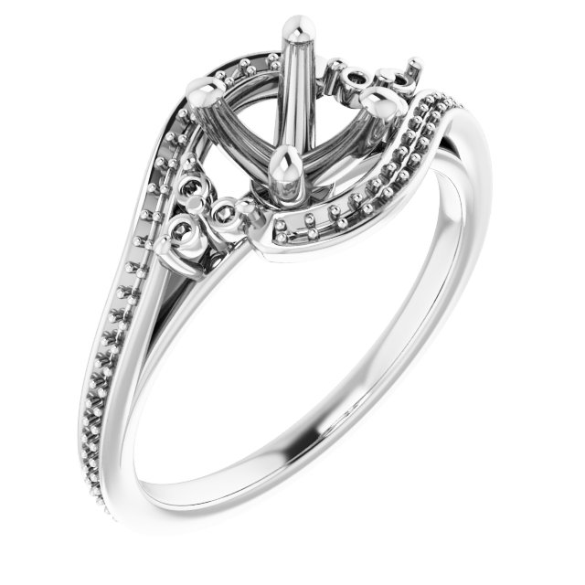 Accented Bypass Engagement Ring
