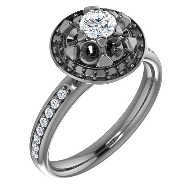 14K White 1.125 CTW Diamond Engagement Ring Ref 4427995