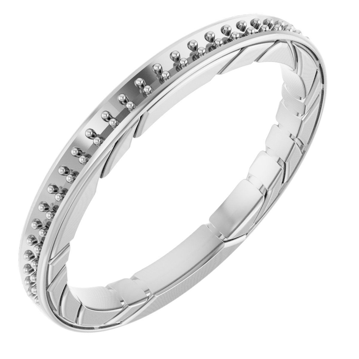 14K White 1/8 CTW Natural Diamond Anniversary Band