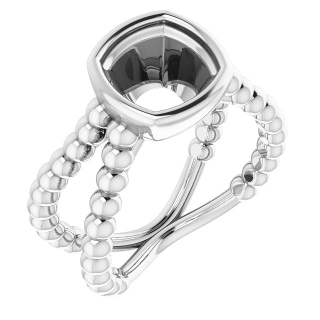 Beaded Bezel-Set Solitaire Ring