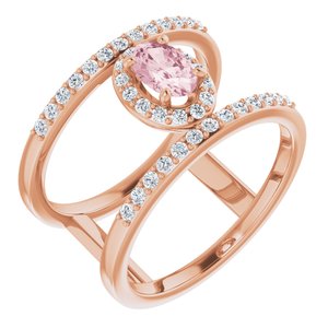 14K Rose Morganite & 1/3 CTW Diamond Ring 