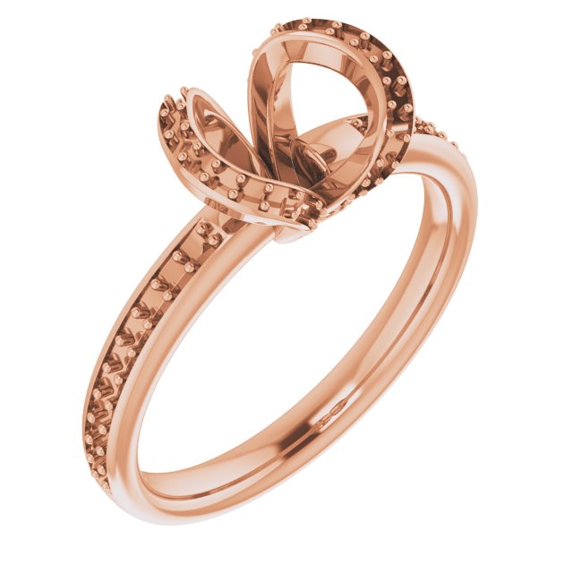 Half-Bezel Halo-Style Engagement Ring