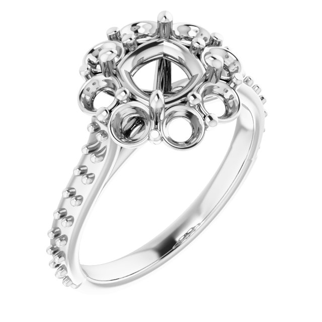 Halo-Style Floral Engagement Ring