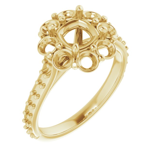 Halo-Style Floral Engagement Ring