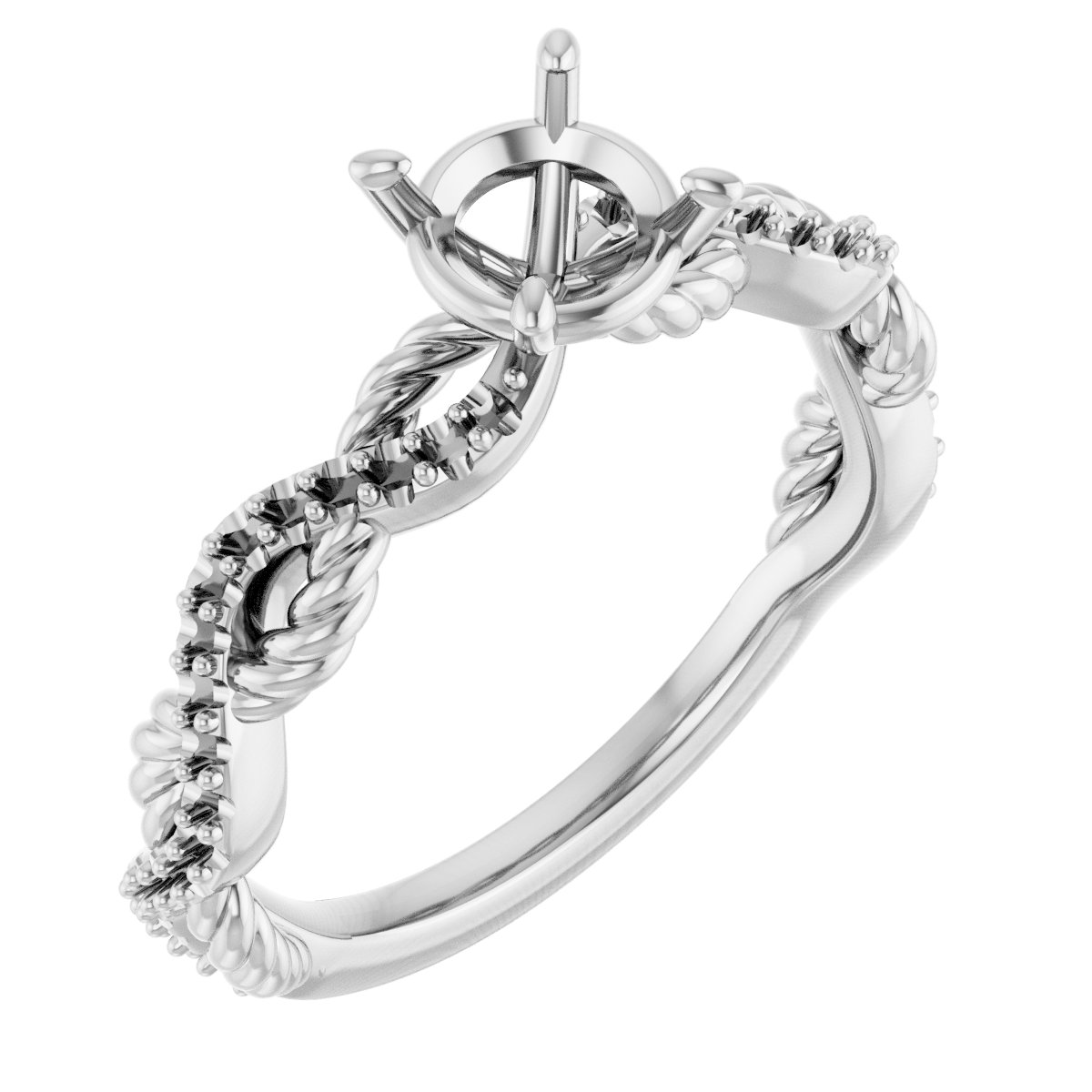 Accented Twisted Engagement Ring