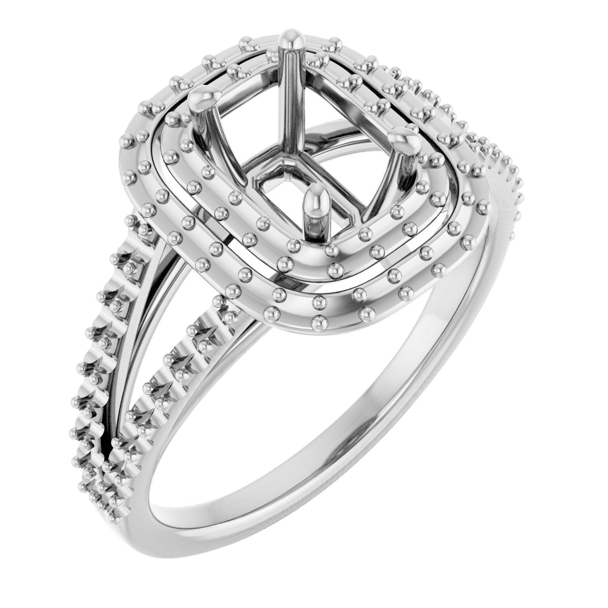 Double Halo-Style Engagement Ring