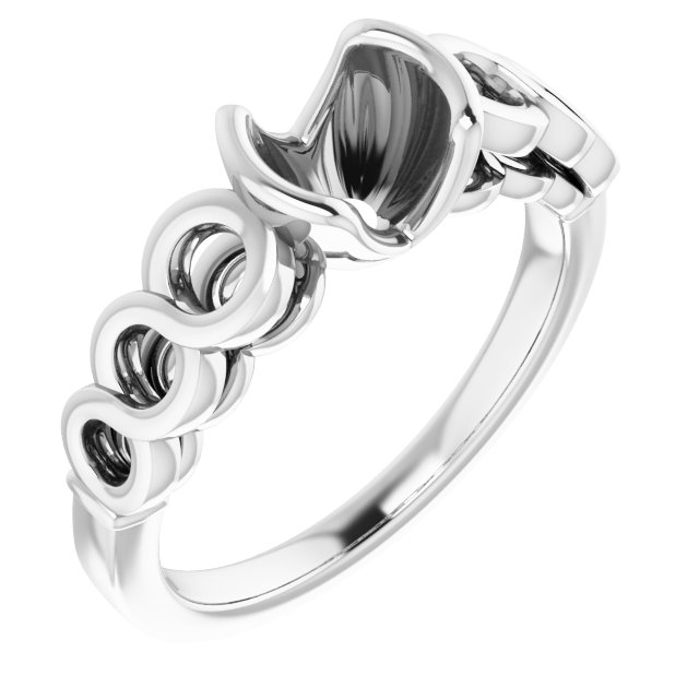 Half-Bezel Accented Engagement Ring