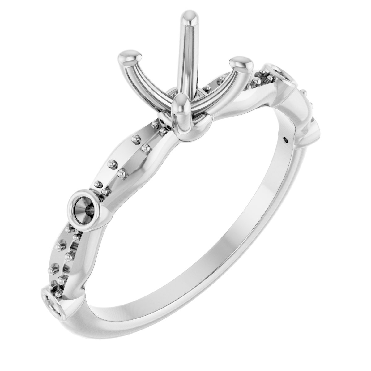 Accented Vintage-Inspired Engagement Ring