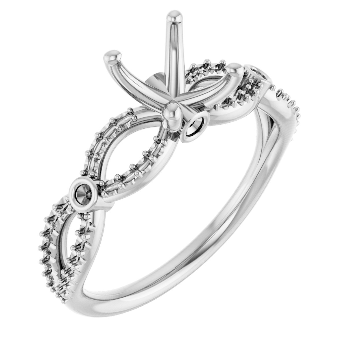 Accented Infinity-Inspired Engagement Ring