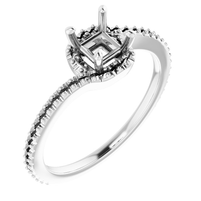 Halo-Style Bypass Engagement Ring
