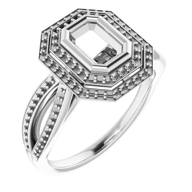 Bezel-Set Halo-Style Ring