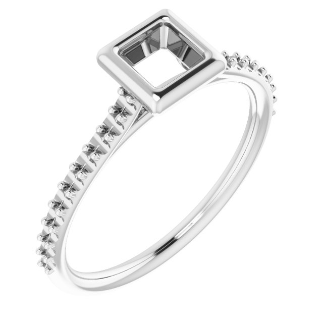 Bezel-Set Accented Engagement Ring