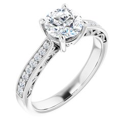 Accented Filigree Engagement Ring
