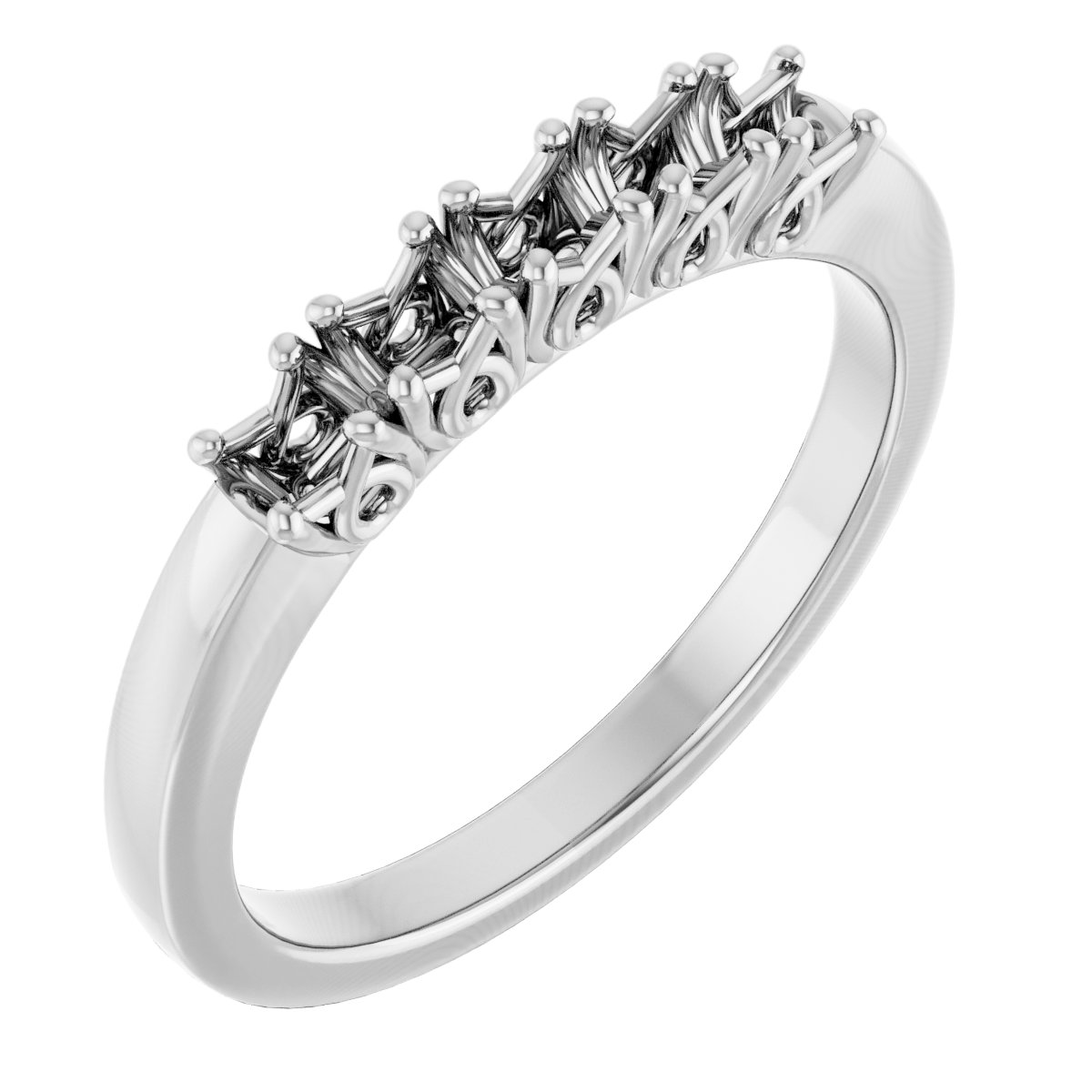 14K White 3/8 CTW Natural Diamond Anniversary Band