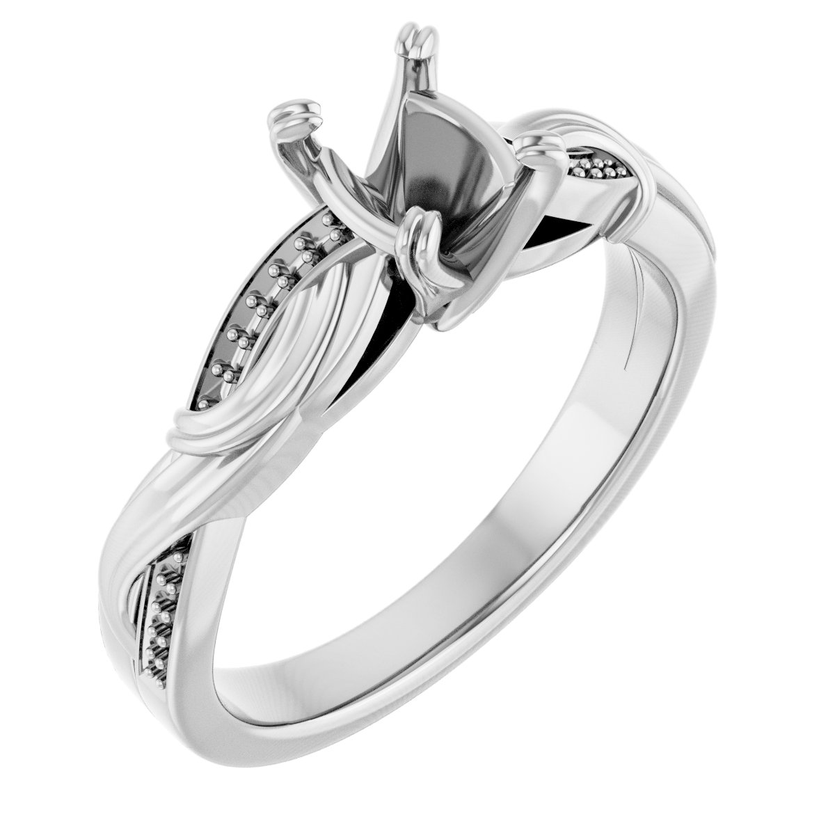 Accented Infinity-Inspired Engagement Ring