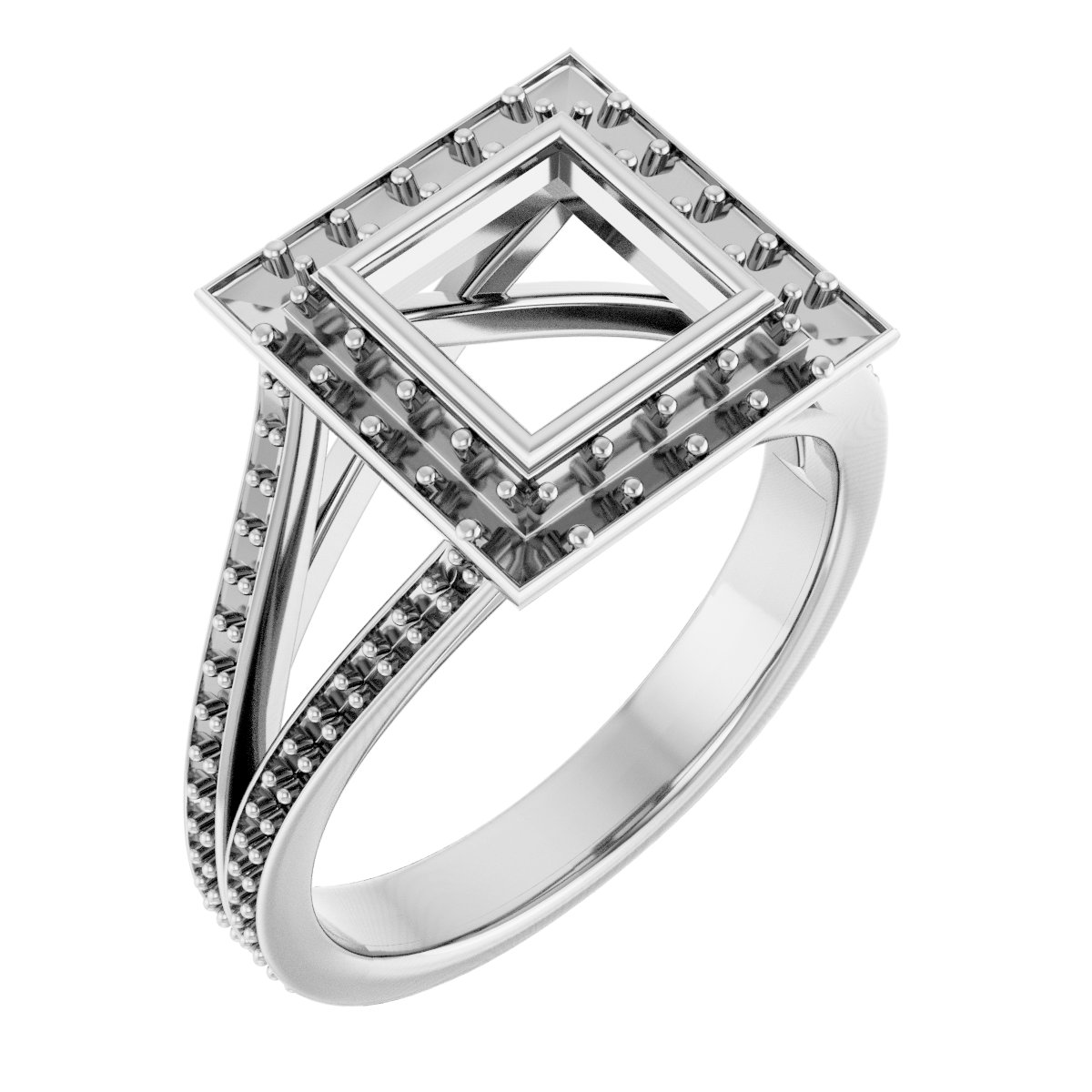 Bezel-Set Halo-Style Engagement Ring