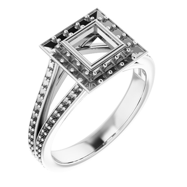 Bezel-Set Halo-Style Engagement Ring