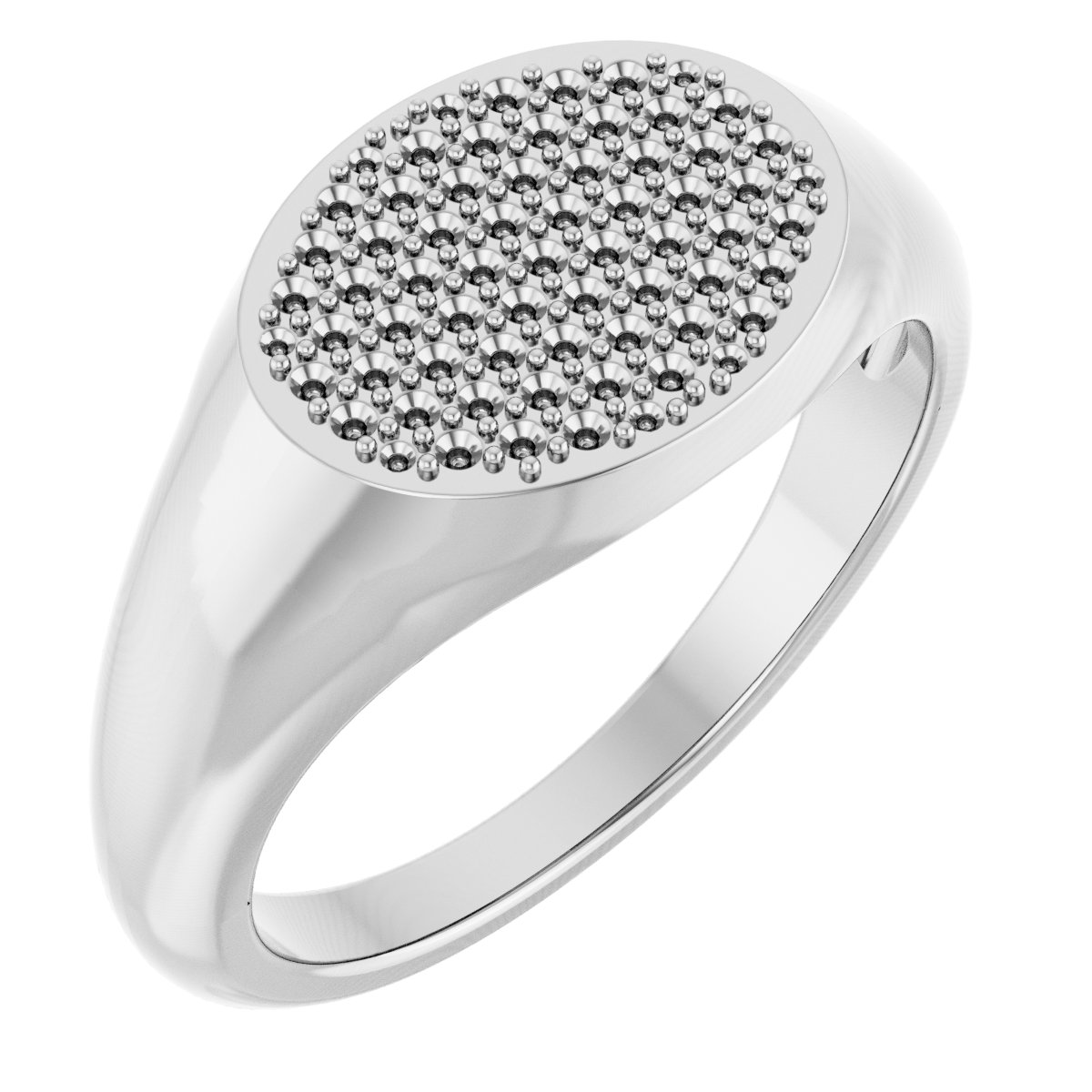 Pave'-Style Cluster Signet Ring