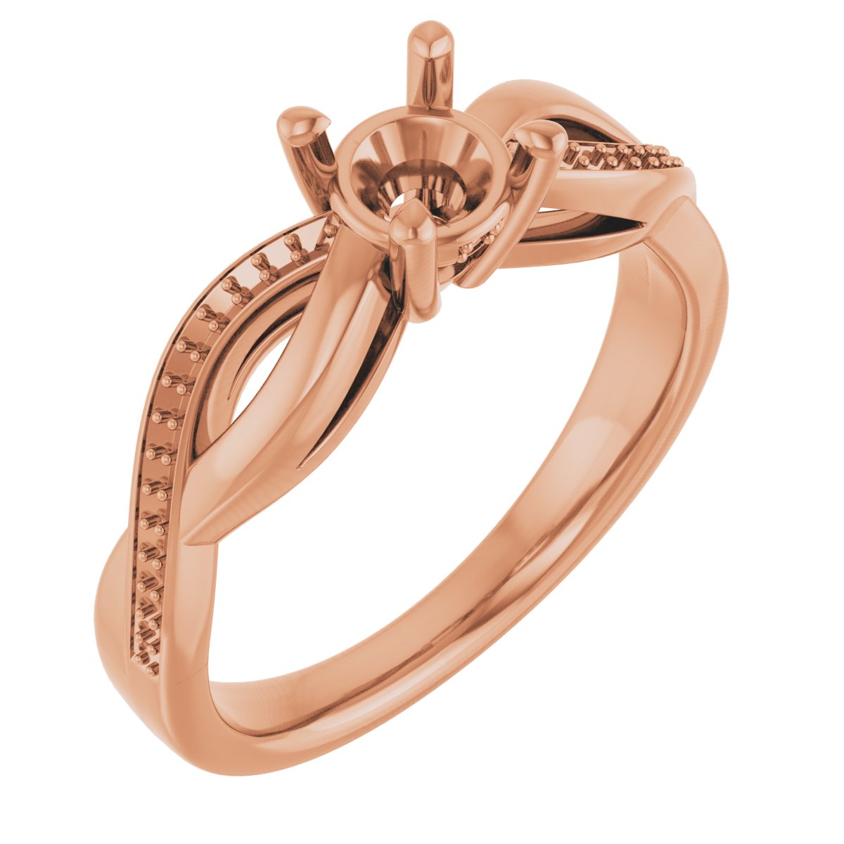 Accented Infinity-Inspired Engagement Ring