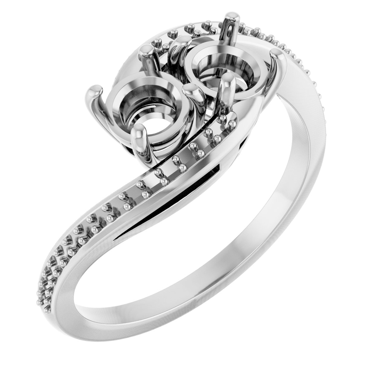 Two-Stone Bypass Engagement Ring or Band