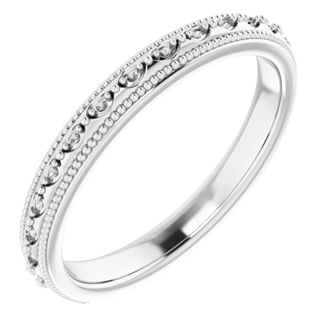 14K White .05 CTW Diamond Matching Band