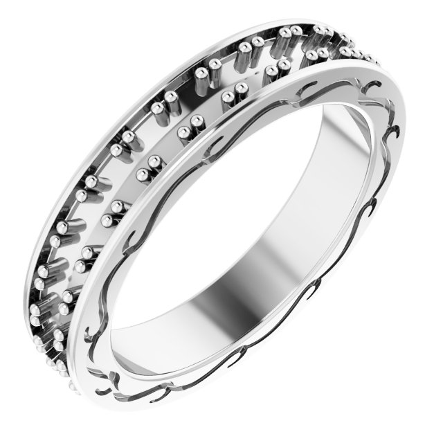 14K White .75 CTW Diamond Round Eternity Band Size 5 Ref 12152006