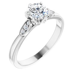 Diamond Semi-mount Engagement Ring or Mounting