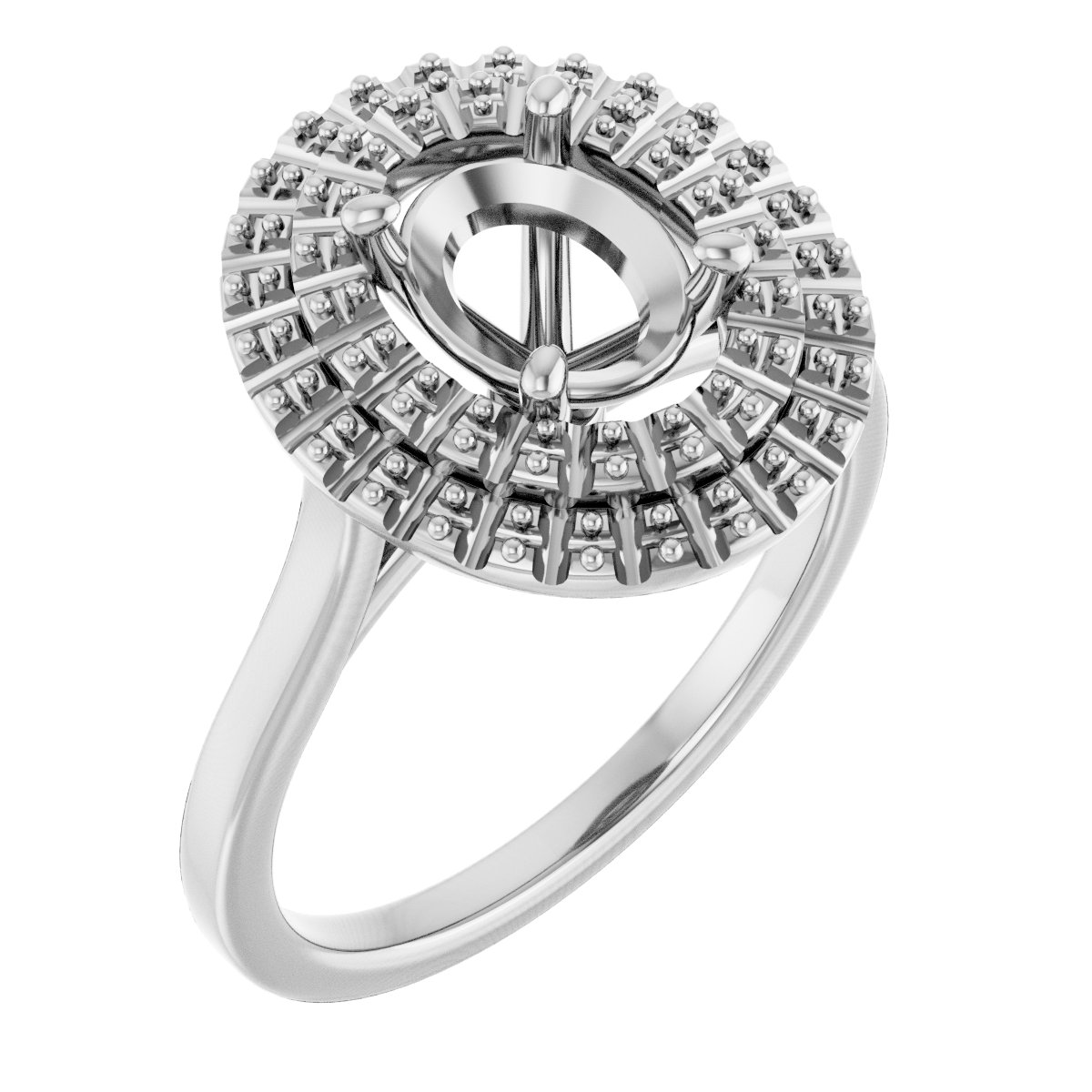 Double Halo-Style Engagement Ring