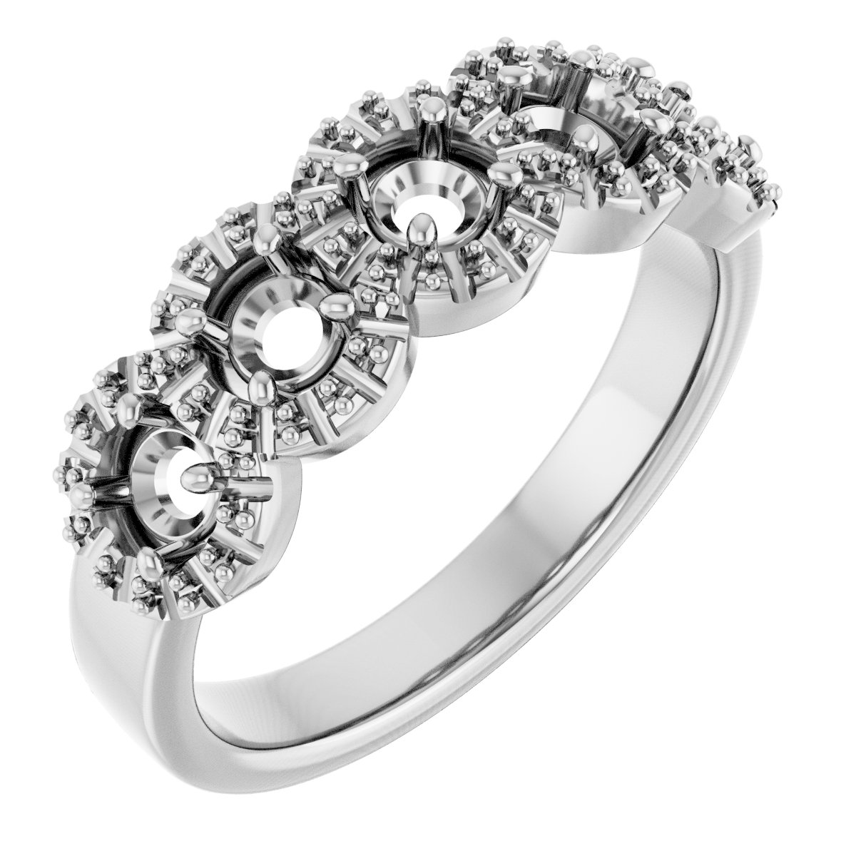 14K White 7/8 CTW Natural Diamond Anniversary Ring