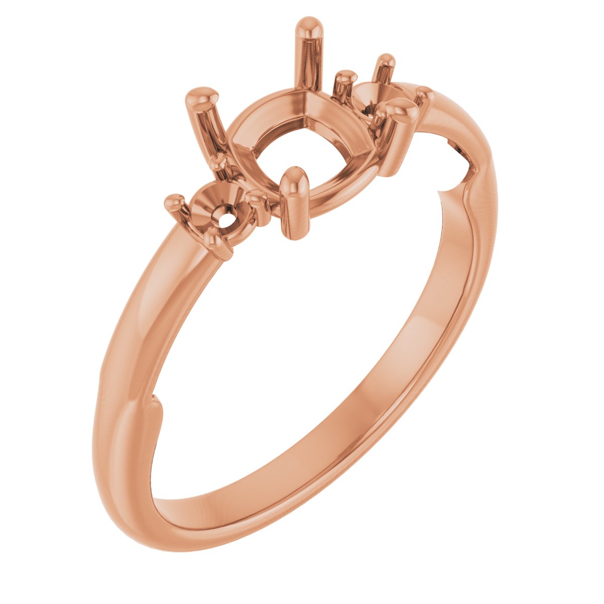 Three-Stone Sculptural Engagement Ring