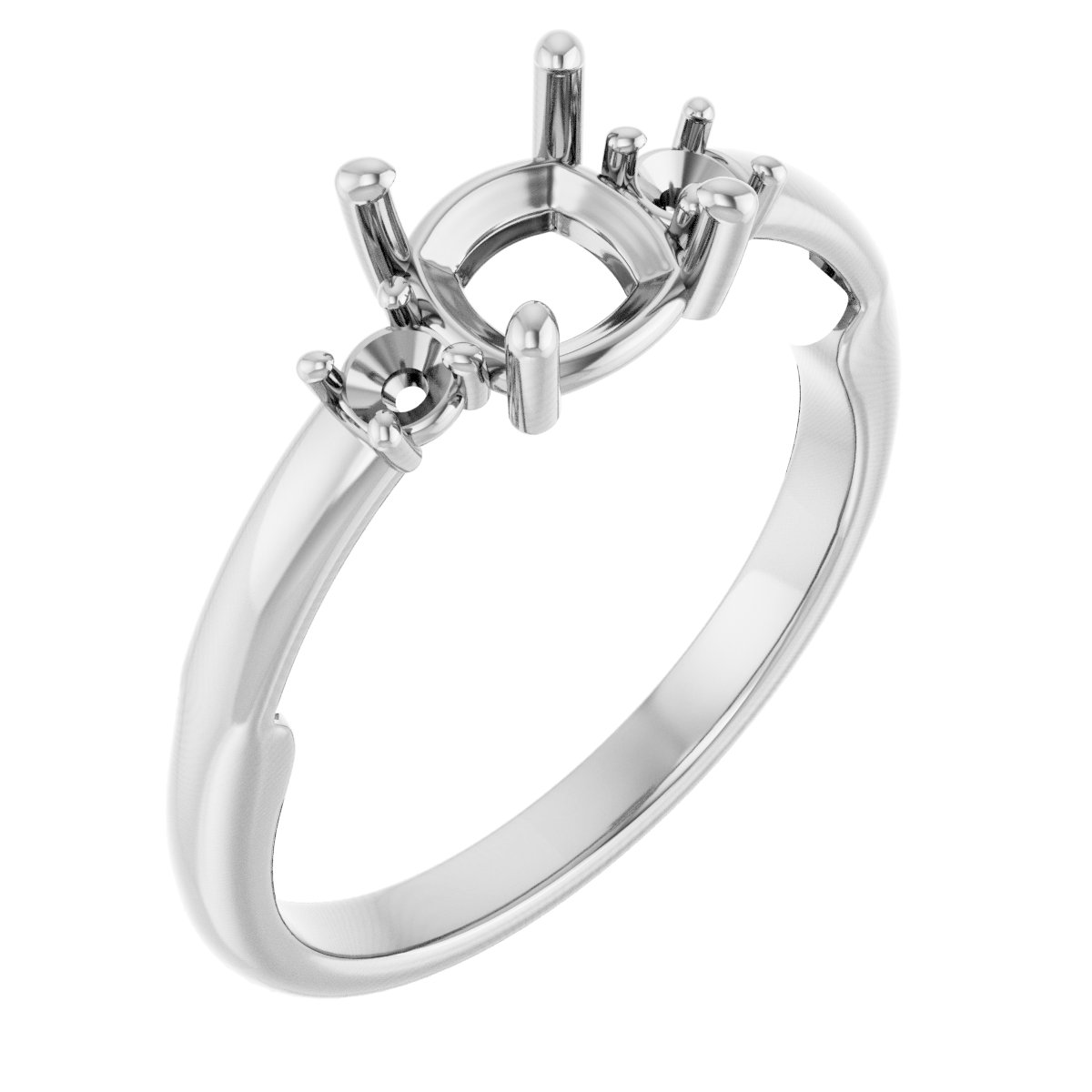 Three-Stone Sculptural Engagement Ring