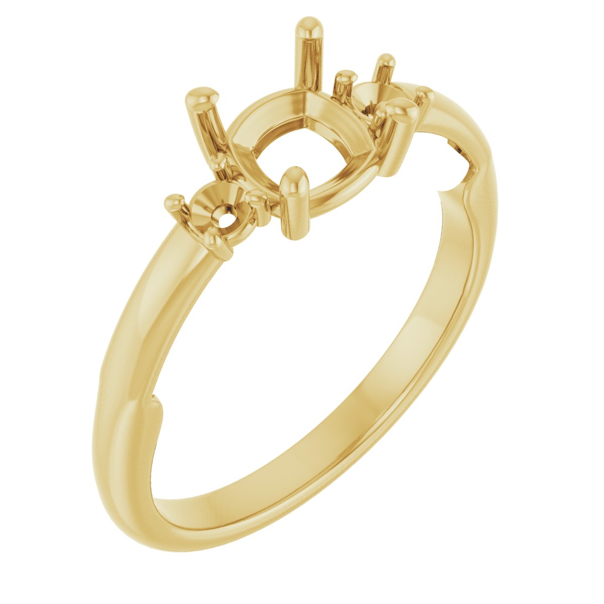 Three-Stone Sculptural Engagement Ring