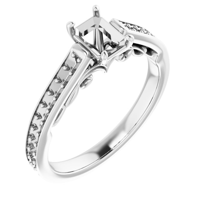 Accented Sculptural Engagement Ring