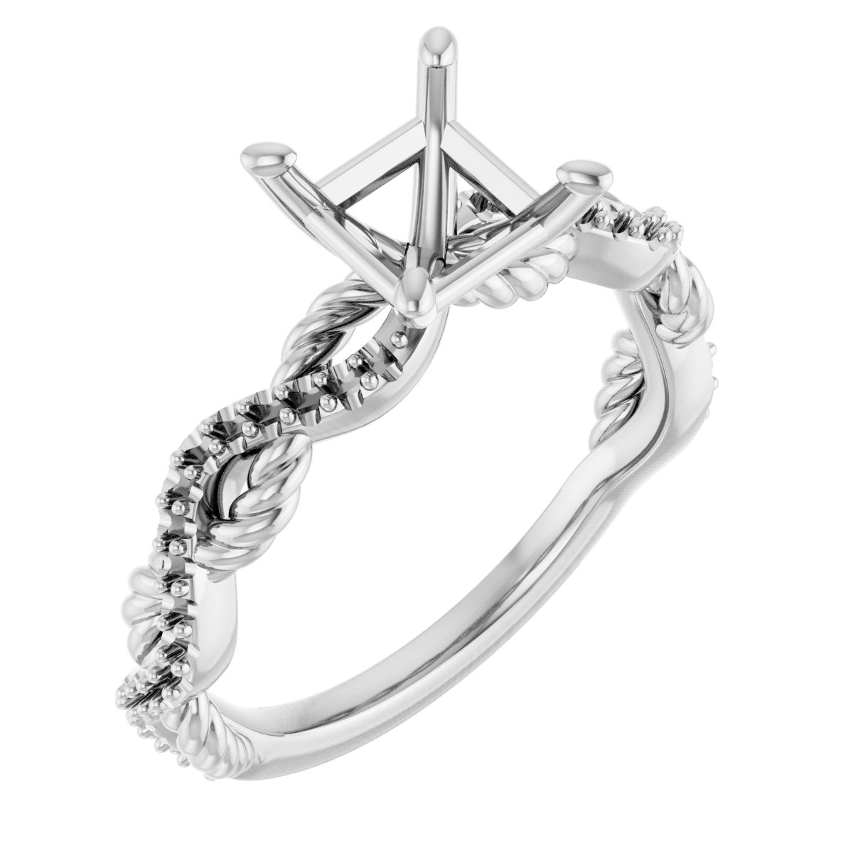 Accented Twisted Engagement Ring
