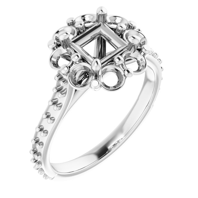 Halo-Style Floral Engagement Ring