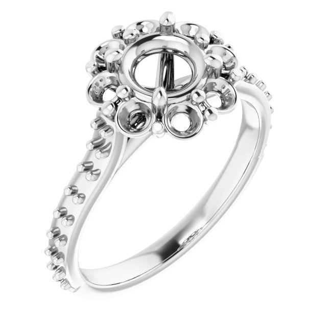 Halo-Style Floral Engagement Ring