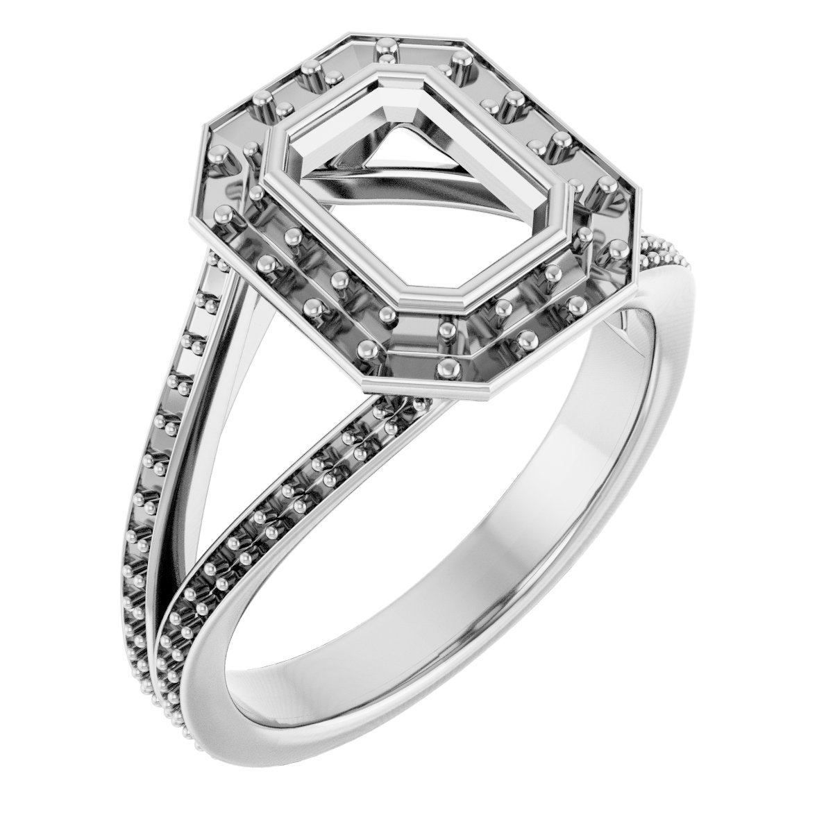 Bezel-Set Halo-Style Engagement Ring