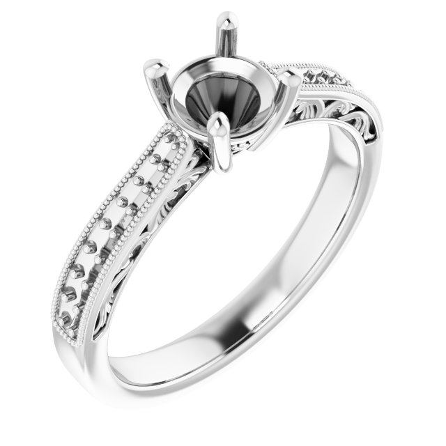 Accented Filigree Engagement Ring