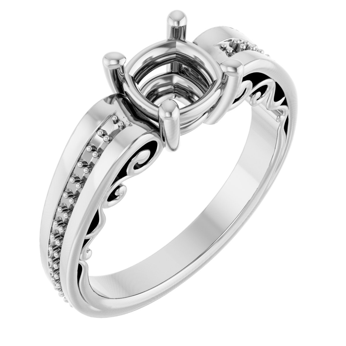 Accented Sculptural Engagement Ring
