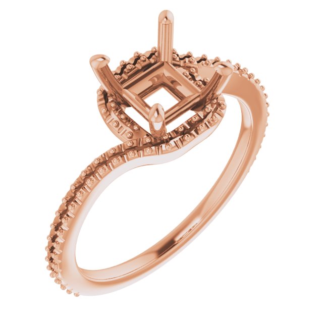 Halo-Style Bypass Engagement Ring