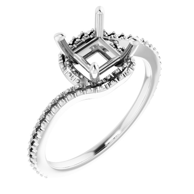 Halo-Style Bypass Engagement Ring