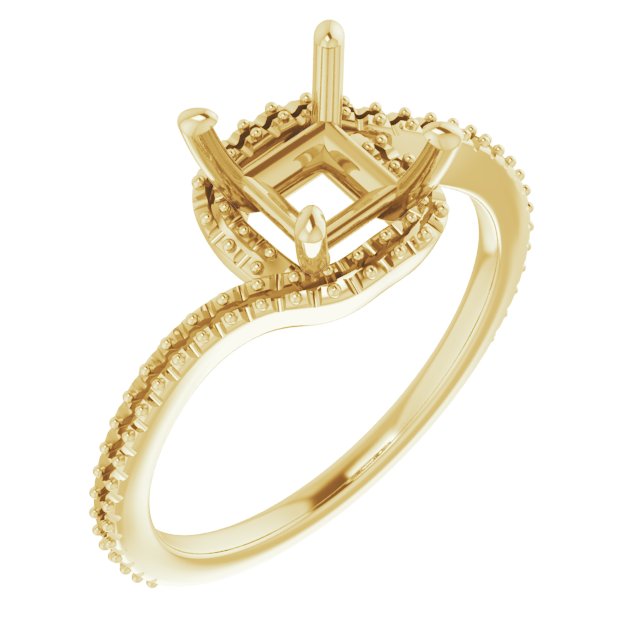 Halo-Style Bypass Engagement Ring