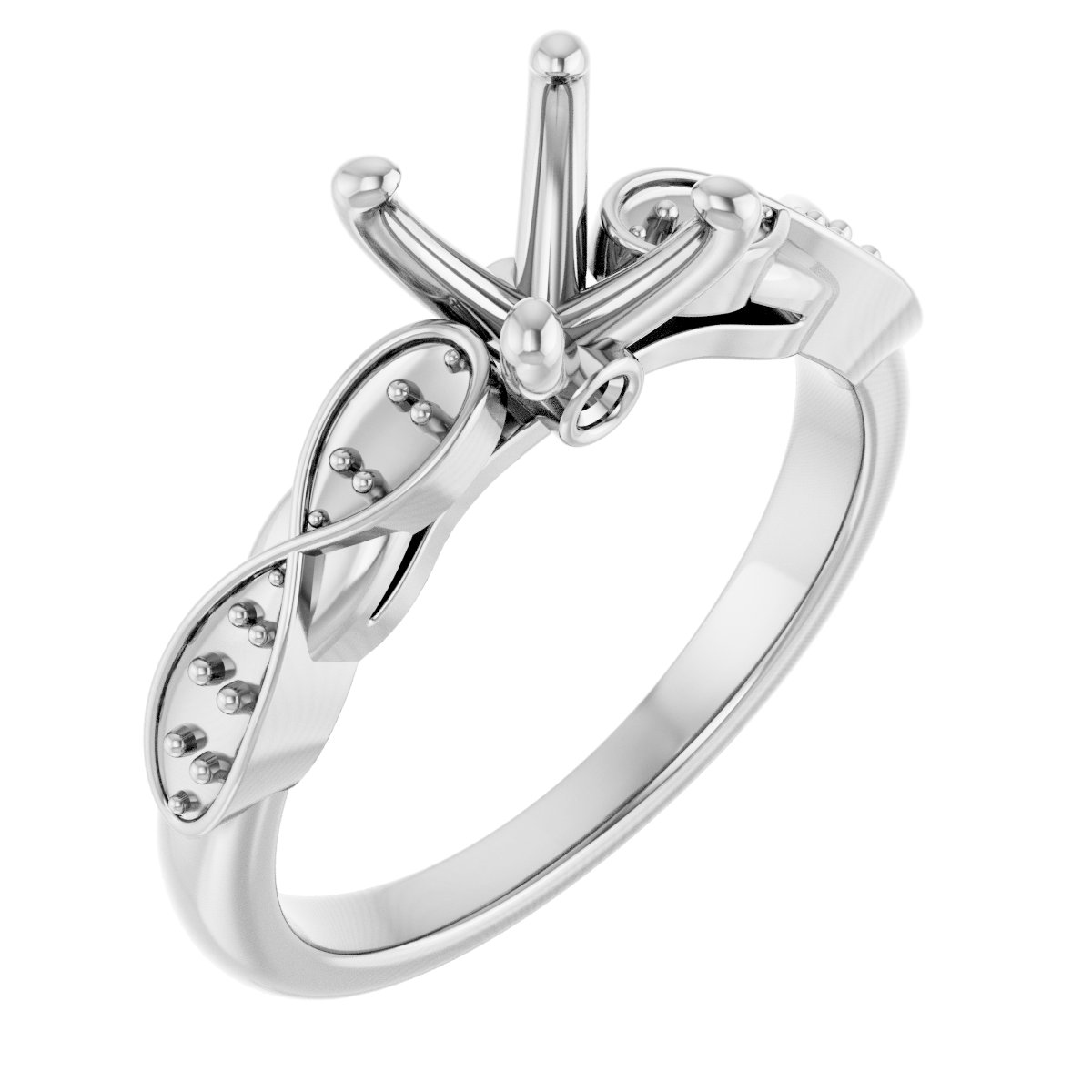 Accented Infinity-Inspired Engagement Ring