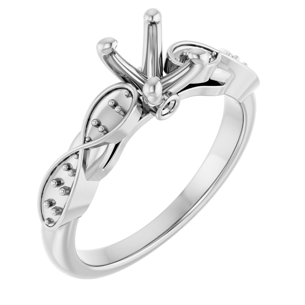 Accented Infinity-Inspired Engagement Ring