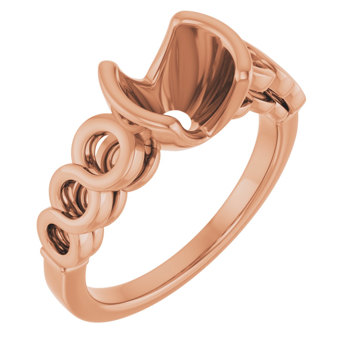 Half-Bezel Accented Engagement Ring