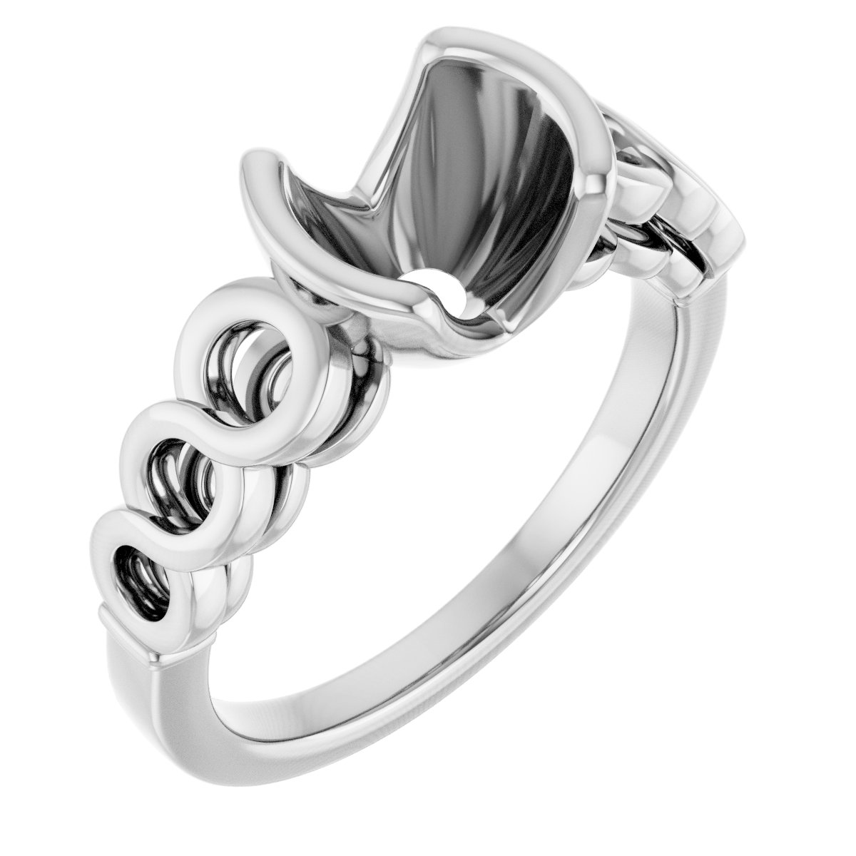 Half-Bezel Accented Engagement Ring