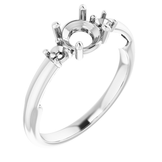 Three-Stone Sculptural Engagement Ring
