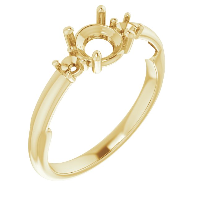 Three-Stone Sculptural Engagement Ring
