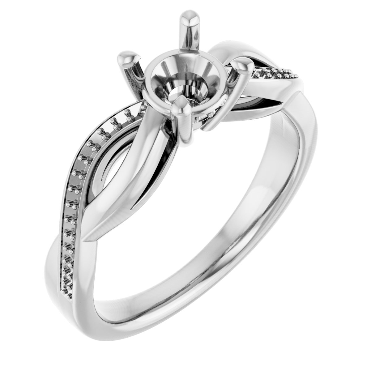 Accented Infinity-Inspired Engagement Ring